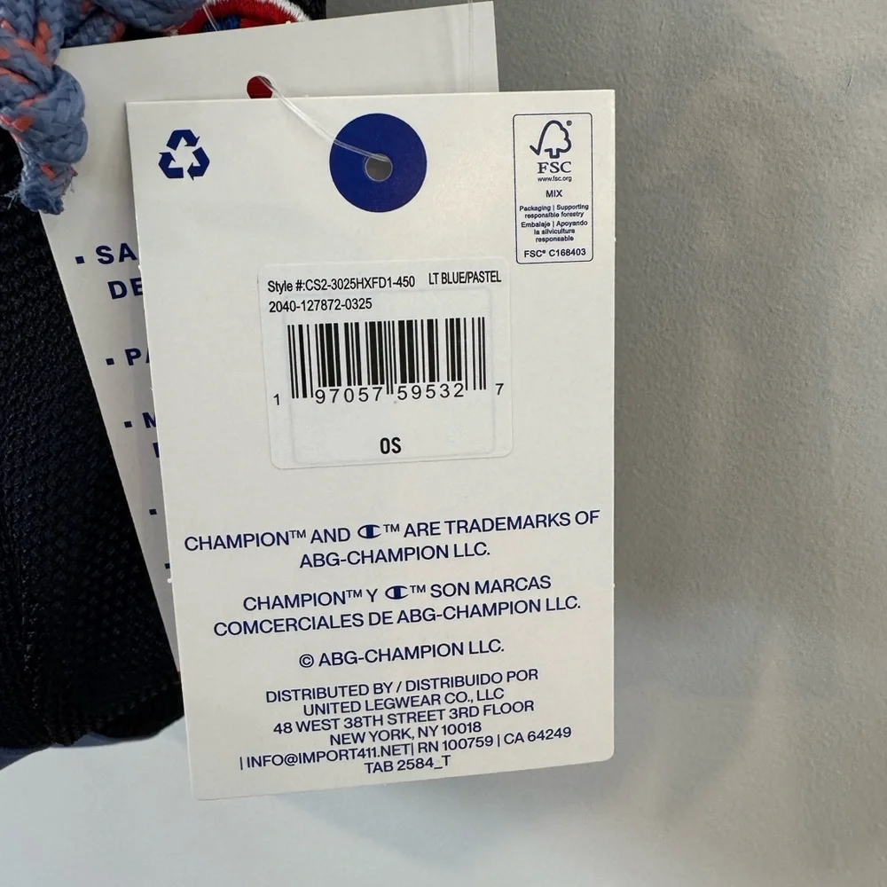 Champion Light Blue Backpack with Navy and Coral Trim - Picture 10 of 16